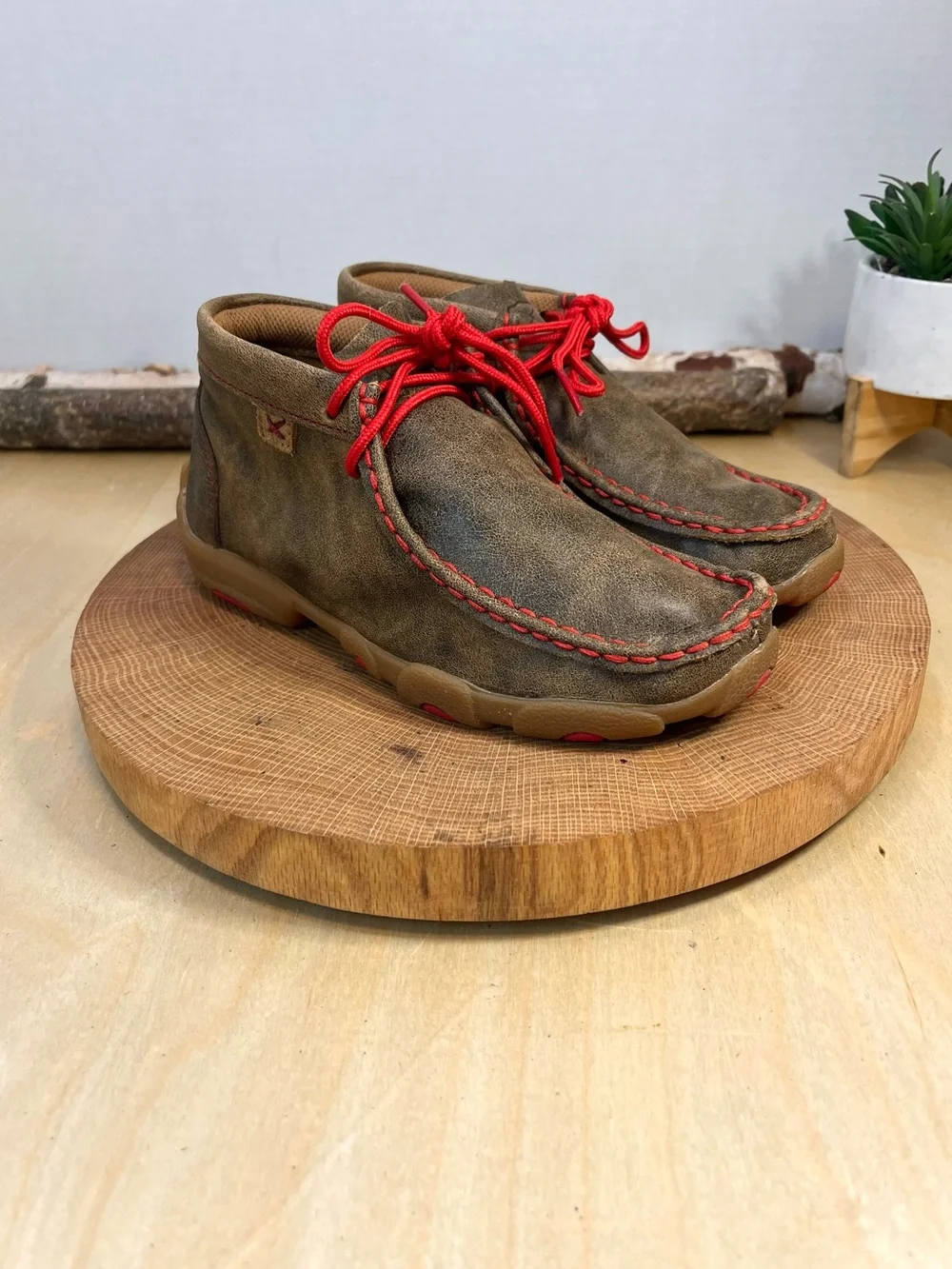 Twisted X Kid’s Chukka Driving Moc YDM0021 - Brown/Red - Size 1M